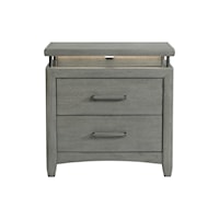 Contemporary 2-Drawer Nightstand with LED Lighting