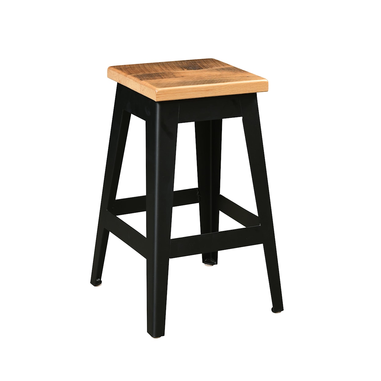 Urban Barnwood Furniture Bridgeport 24" Newport Barstool Black Metal Base