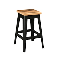 24" Amish Made Newport Barstool Black Metal Base