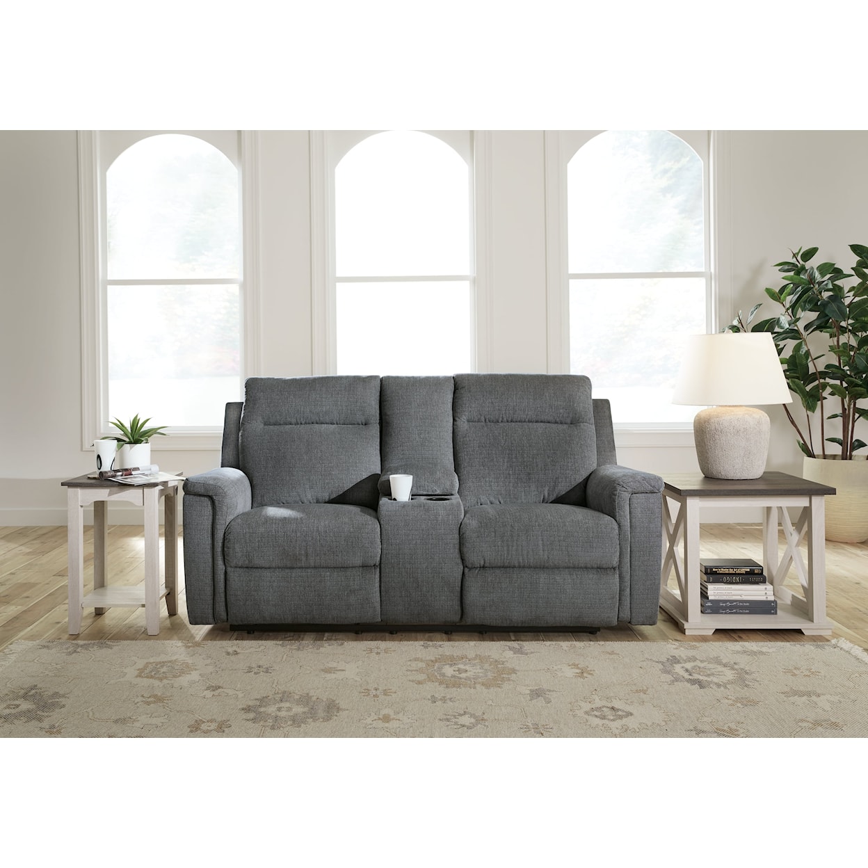 Signature Design by Ashley Furniture Barnsana DBL REC PWR Loveseat w/Console