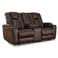 Contemporary Reclining Loveseat with Center Console