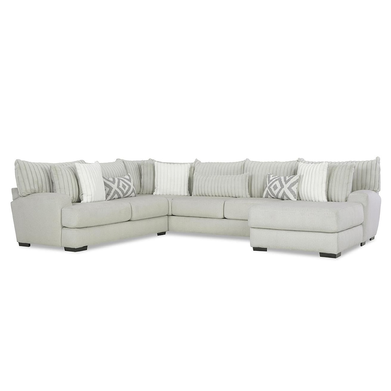 Albany 938 Tweed Silver 3-Piece Sectional Sofa