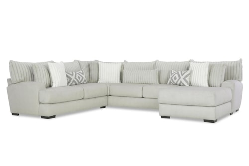 Transitional 3-Piece Sectional Sofa with Right-Arm Facing Chaise