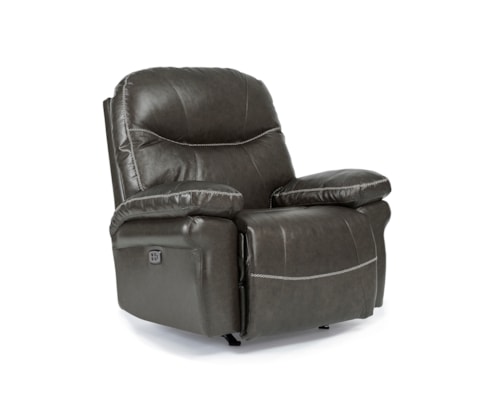 Casual Leather Power Swivel Glider Recliner