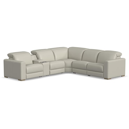 Contemporary 6-Piece Sectional Sofa with Power Headrests