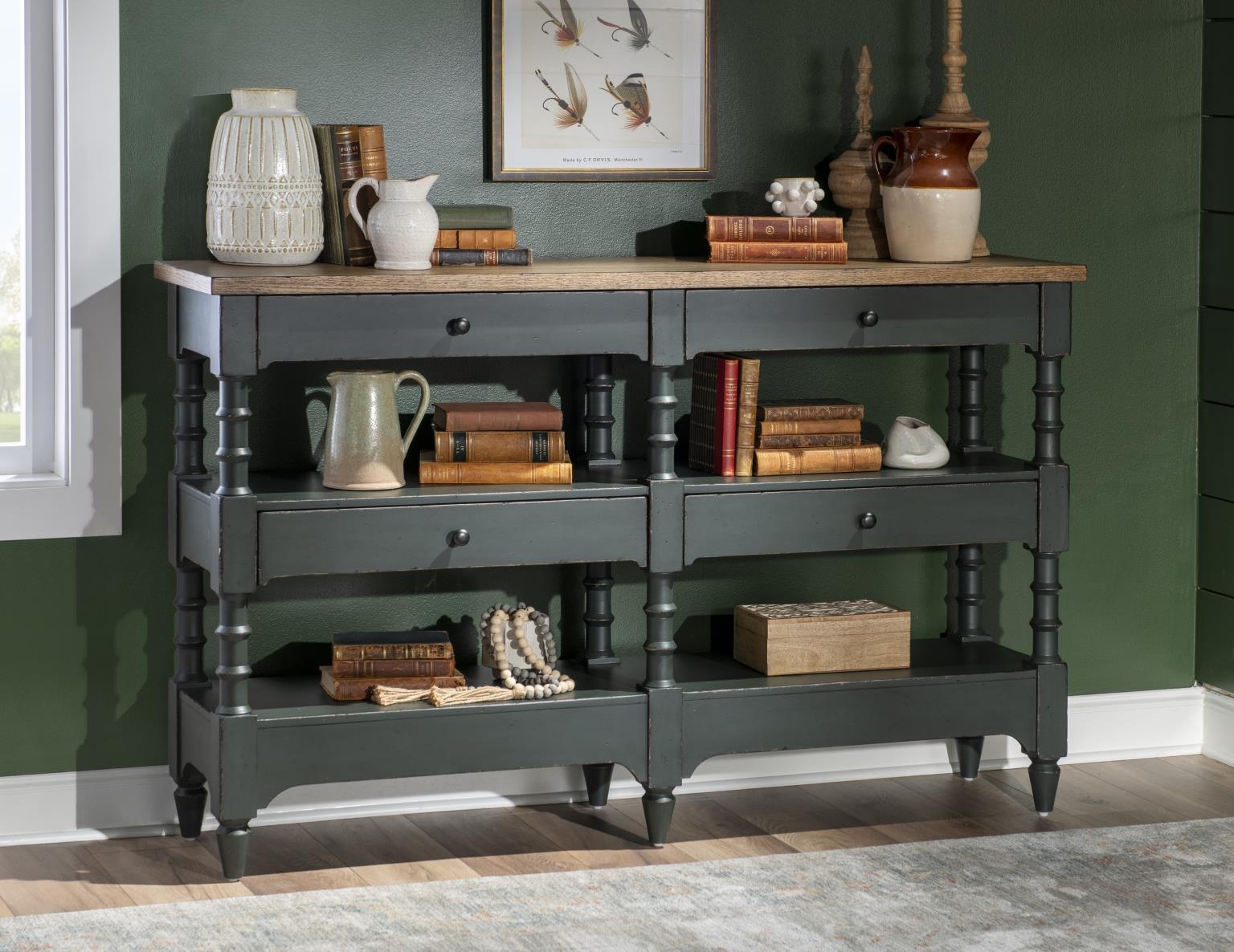 Legacy Classic Vintage Market Turned Leg Storage Console