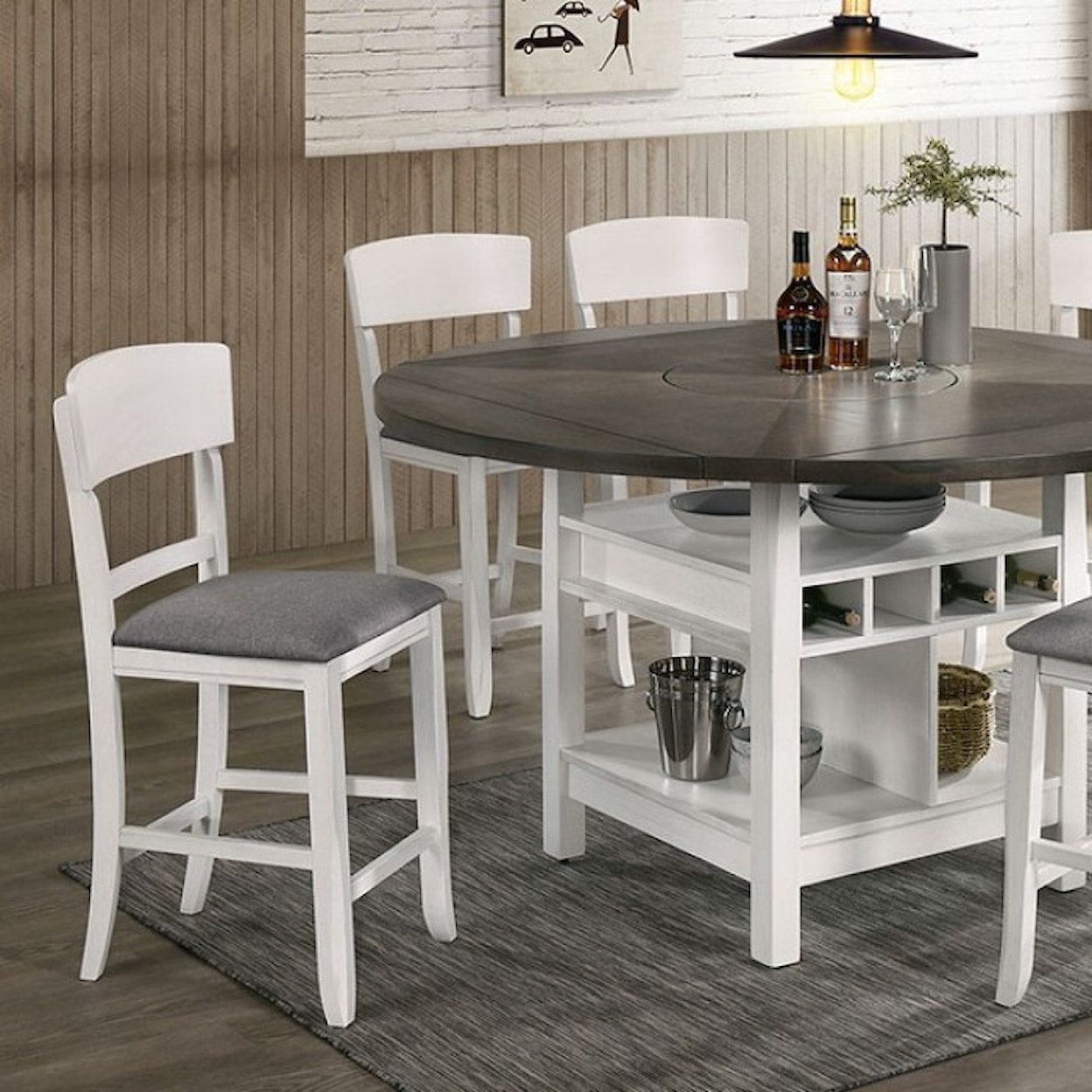 Furniture of America - FOA Stacie Counter Height Dining Set
