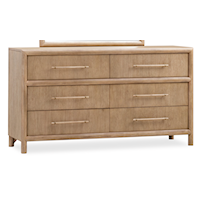 Rustic Contemporary Six-Drawer with Felt-Lined Top Drawers