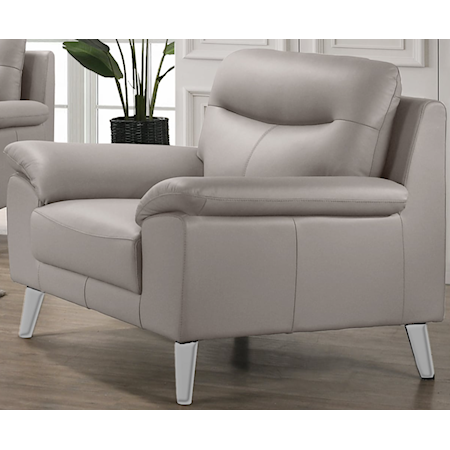 Dazio Chair W/Chrome Legs-Mist Gray