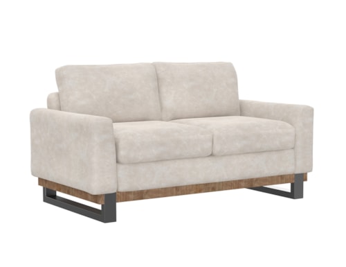 Modern Upholstered Loveseat with 2-Pillows