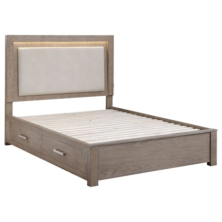 56-inch Queen LED Storage Bed