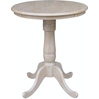 30'' Pedestal Table in Taupe Gray