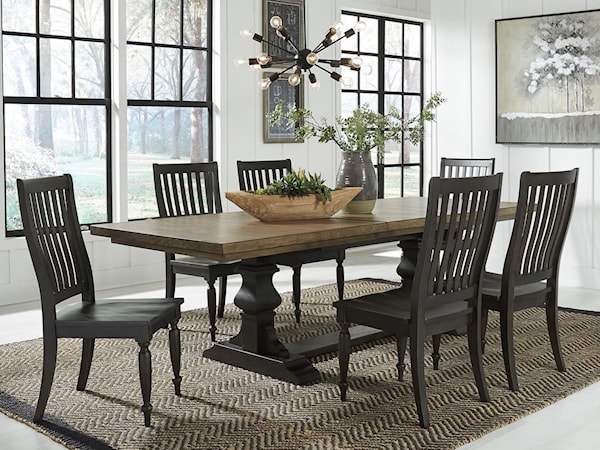 7-Piece Trestle Table Set