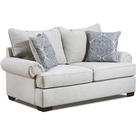 Casual Loveseat with Loose Back Pillows