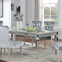 Glam Dining Table with Expandable Leaf