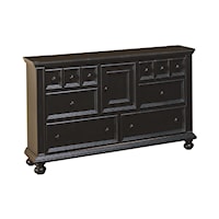 Cottage-Style 6-Drawer Dresser with One Door
