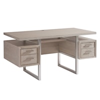 Contemporary Writing Desk with Filing Cabinets