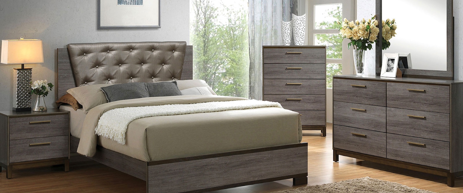 Contemporary 4 Piece Queen Bedroom Set