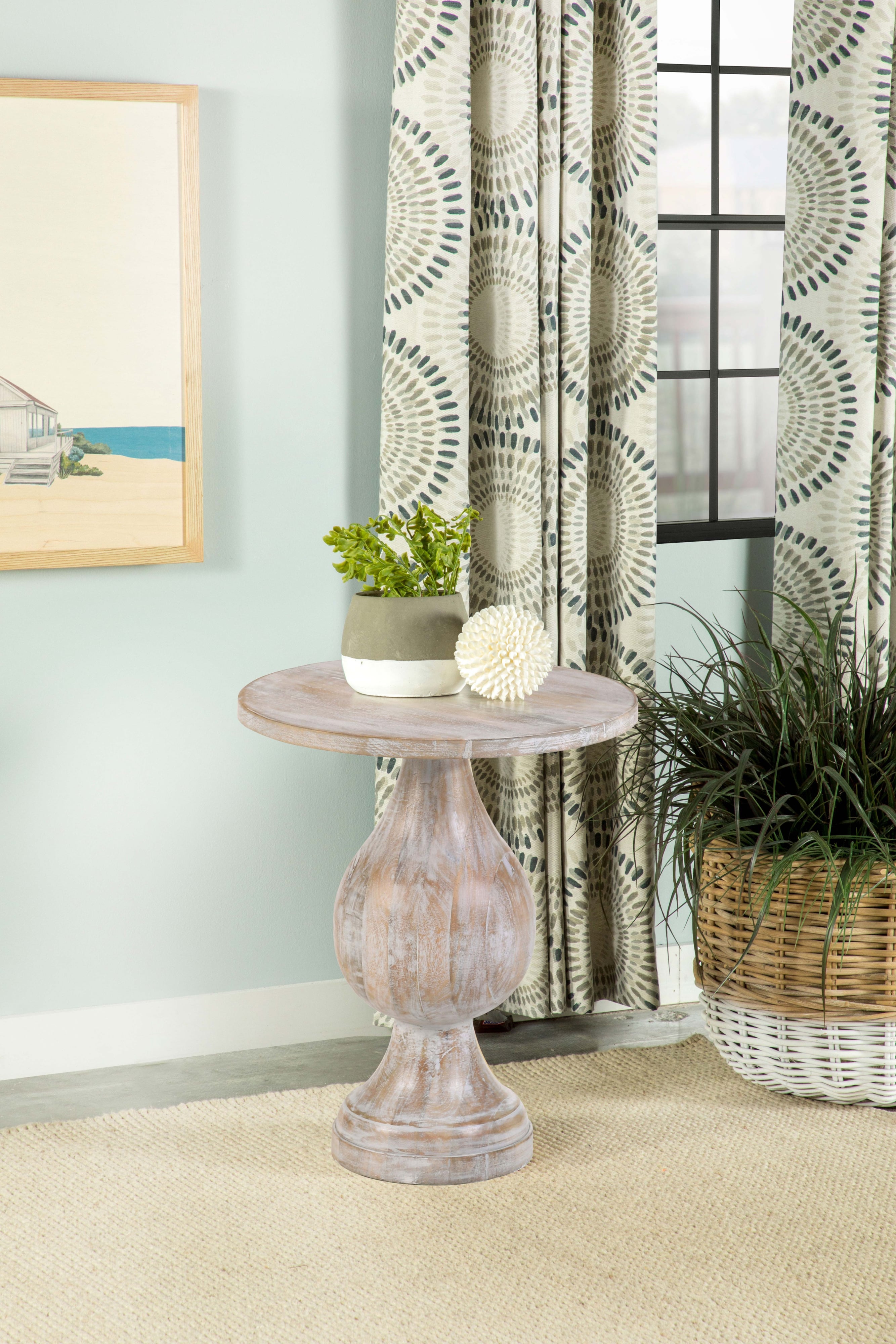 Pedestal Base Accent Side Table