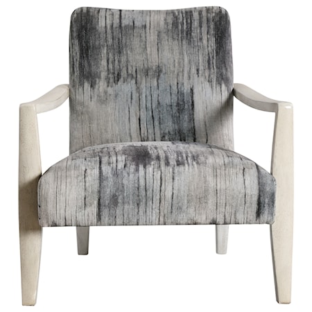 Watercolor Gray Chenille Accent Chair