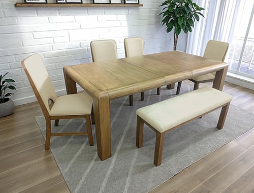 Transitional Rectangular Dining Table with Leaf
