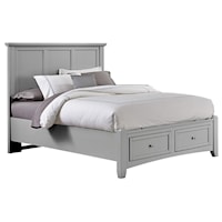Transitional Queen Mansion Storage Bed with 2 Drawers