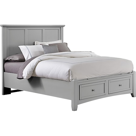 Transitional Queen Mansion Storage Bed with 2 Drawers