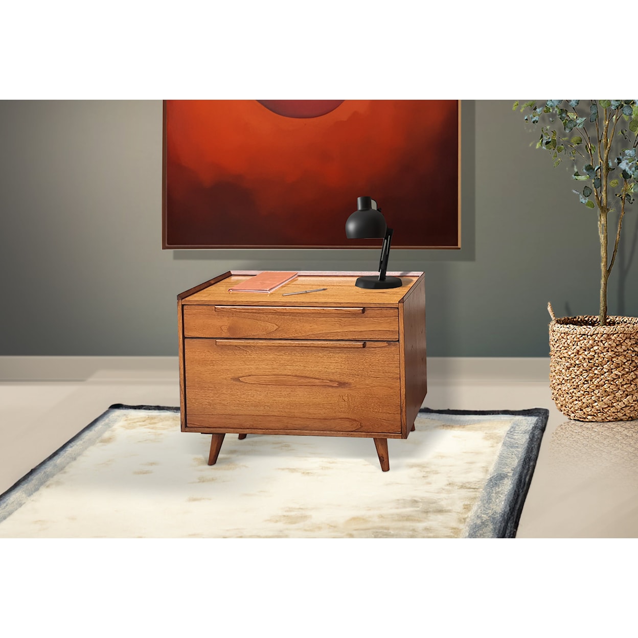 Sunny Designs American Modern Mid-Century Lateral File Cabinet