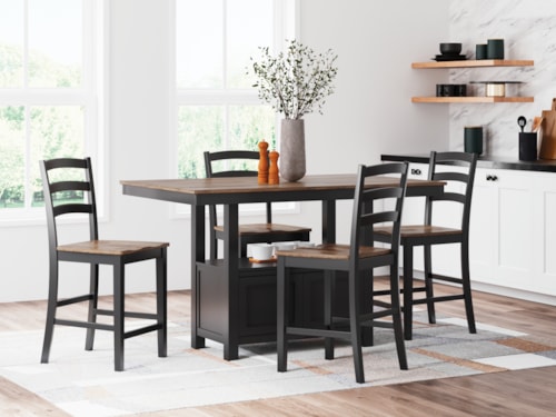 Counter Height Dining Table And 4 Barstools