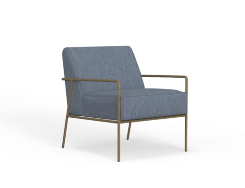 Contemporary Accent Armchair with Gold Frame