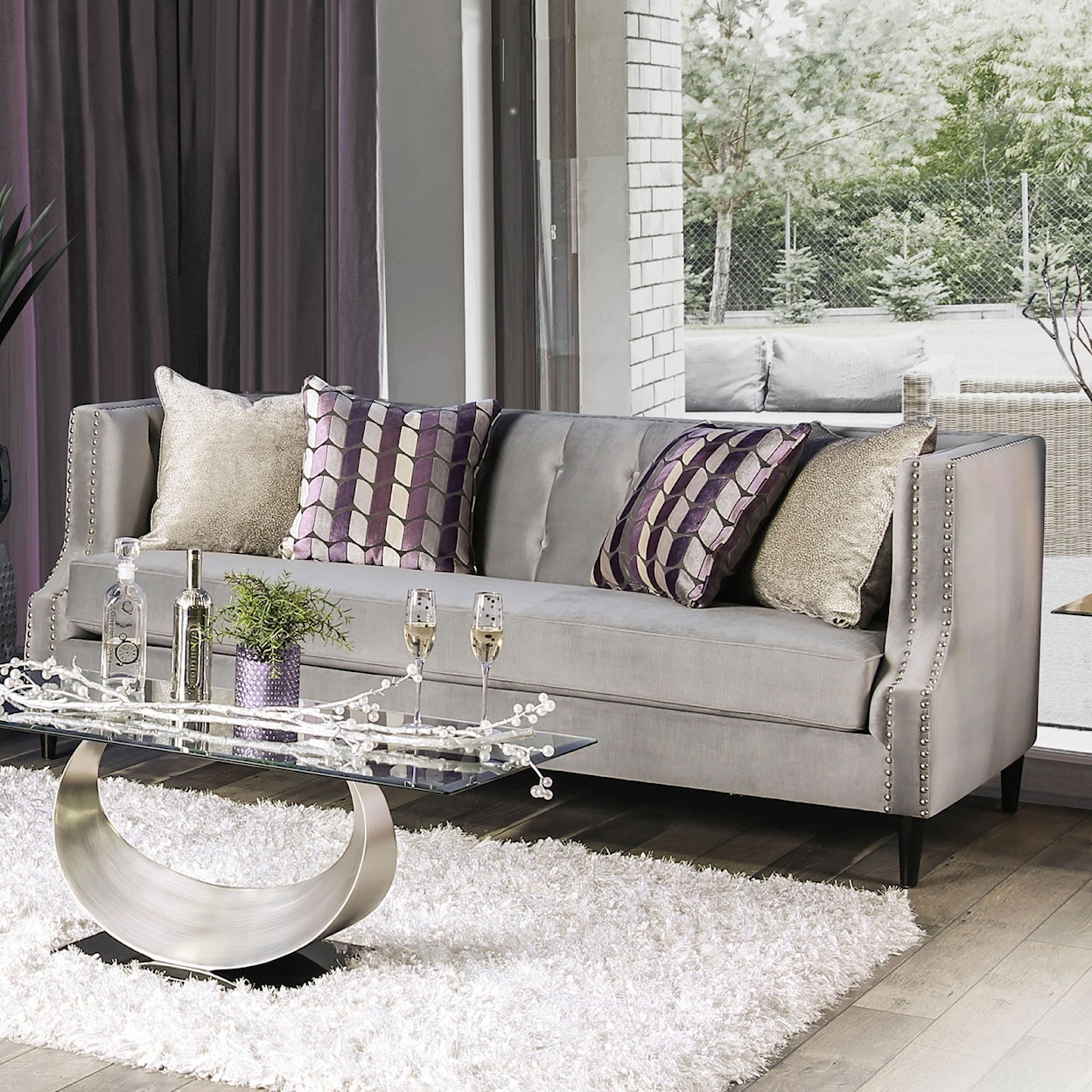 Furniture of America - FOA Tegan Sofa and Loveseat Set