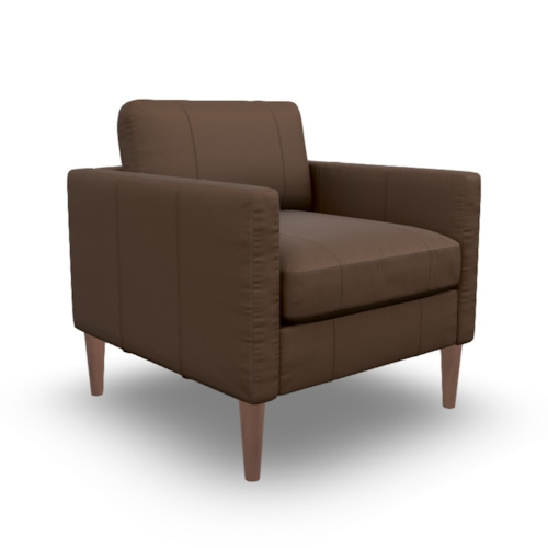 Mid-Century Modern Club Chair with Tapered Legs