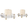 Uttermost Accessories - Candle Holders Claire Crystal Block Candleholders, S/2