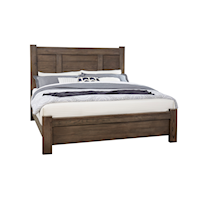 Transitional King Poster Bed with Low-Profile Footboard