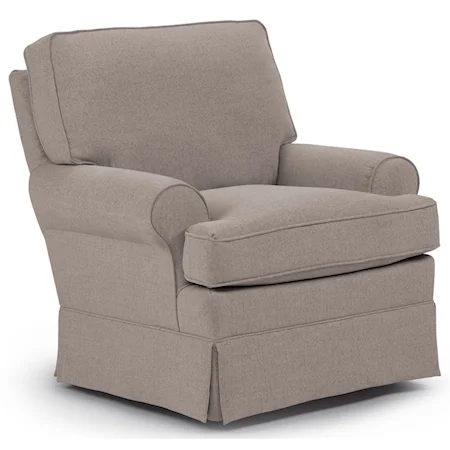 Quinn Swivel Glider Chair without Welt Cord Trim
