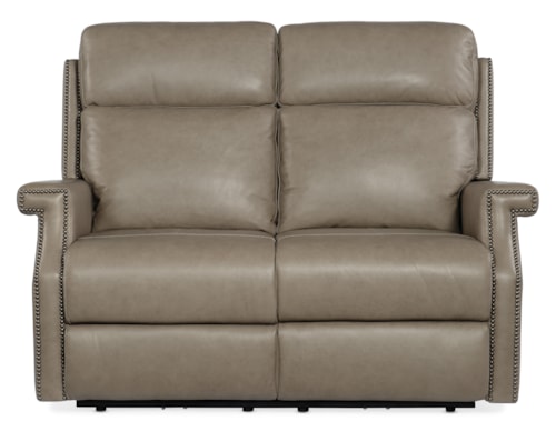 Transitional Zero Gravity Loveseat with Nailhead Trim