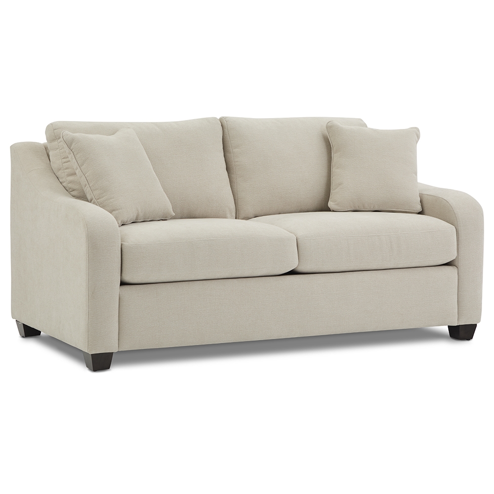 Slope-Arm Apartment Sofa w/Throw Pillows