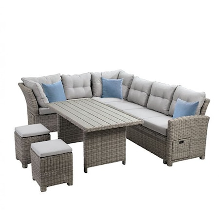 6-Piece Patio Dining Set with Bench