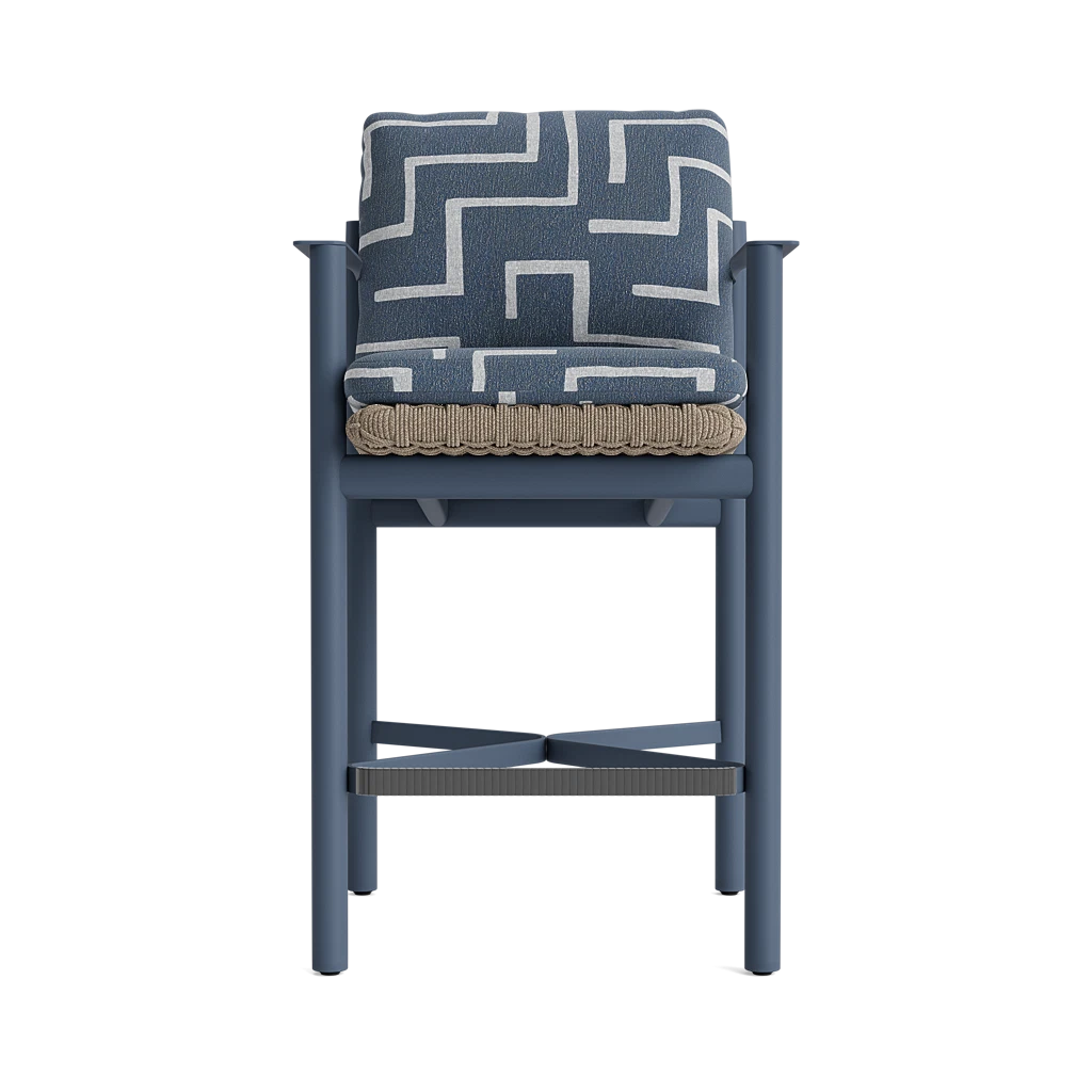Modern Cushioned Woven Barstool