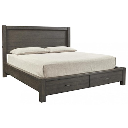 King Storage Panel Bed