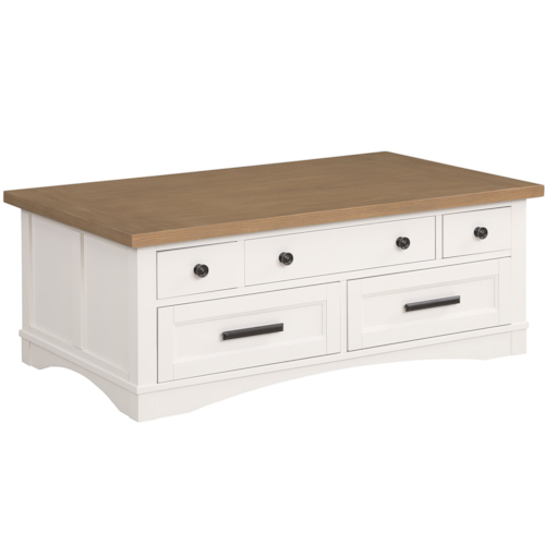 Farmhouse Lift Top Cocktail Table with Hidden Casters