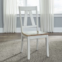 Transitional Two-Toned Splat Back Side Chair