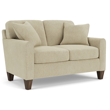 Contemporary Loveseat with Mailbox Arms