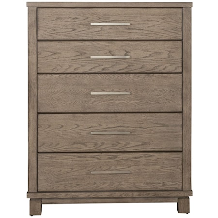 Contemporary 5-Drawer Chest with Felt-Lined Top Drawer