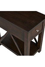 Progressive Furniture Chairsides III Farmhouse Chairside Table with Faux Marble Top