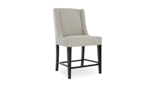 Contemporary Upholstered Counter Stool with Full Back