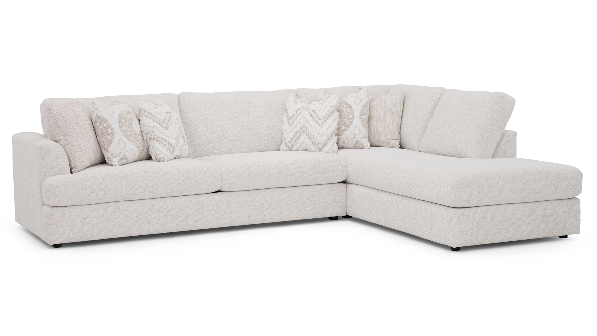 Modern 2-pc. Oversized-Chaise Sectional Sofa with Robust Flared Arms