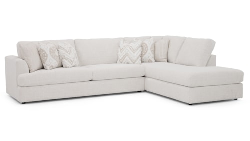 Modern 2-pc. Oversized-Chaise Sectional Sofa with Robust Flared Arms