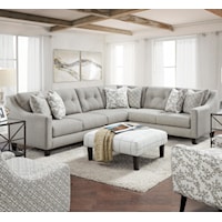 Sectional with Tufted Back and Sloped Track Arms