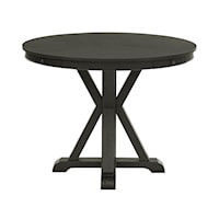 Rustic Counter Height Round Dining Table - Black